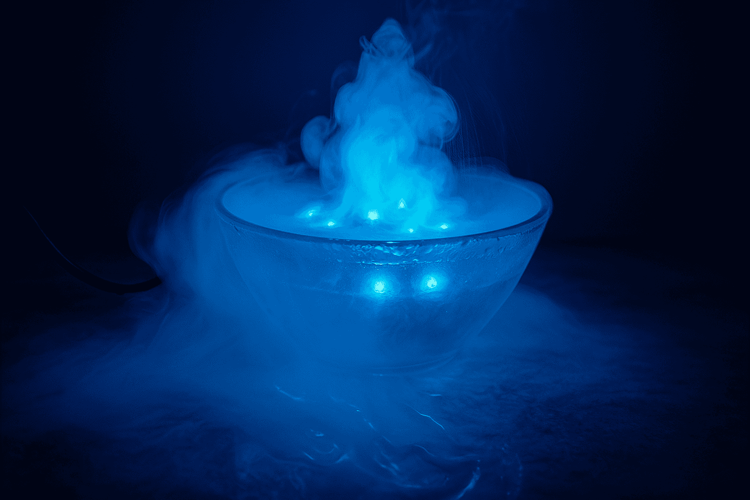 Fog Machine Atomizer with 12 LED Lights – 220V Ultrasonic Mist Maker Humidifier for Indoor Fountain, Home Decor & Garden Use (Fog Light Effect) Thumbnail 5